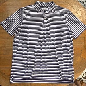 Southern Tide Purple and White Striped Polo XL